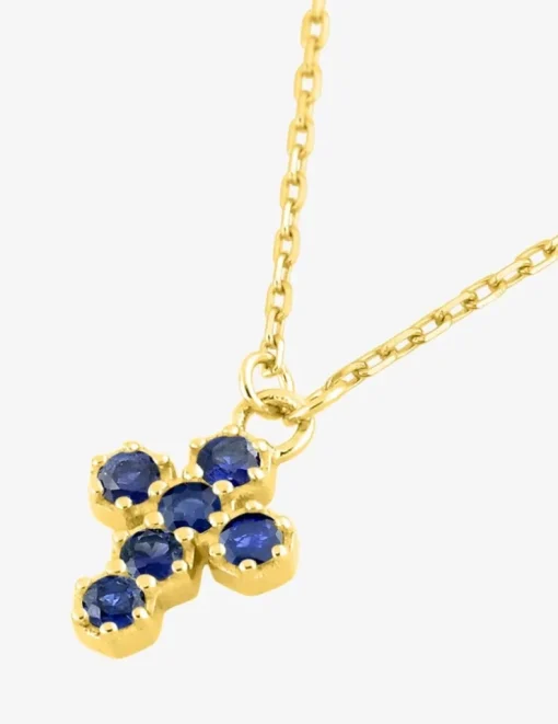 Collier or 375‰ saphir croix SO OR