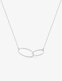 Collier or blanc 375 ‰ anneaux entrelacés SO OR