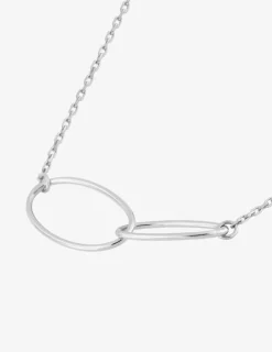 Collier or blanc 375 ‰ anneaux entrelacés SO OR
