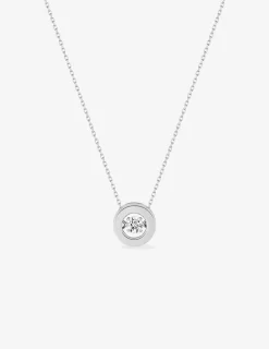 Collier or blanc 375 ‰ et anneau tout métal et oxyde de zirconium SO OR