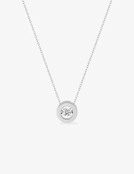 Collier or blanc 375 ‰ et anneau tout métal et oxyde de zirconium SO OR