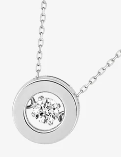 Collier or blanc 375 ‰ et anneau tout métal et oxyde de zirconium SO OR