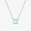 Collier or blanc 750 ‰ et calcédoine bleue SO OR