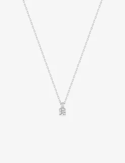 Collier or blanc 375 ‰ et oxyde 3 mm serti quatre griffes SO OR