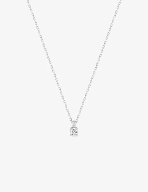 Collier or blanc 375 ‰ et oxyde 3 mm serti quatre griffes SO OR