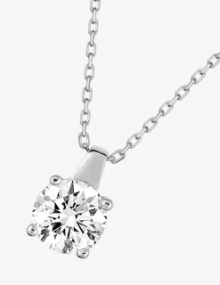 Collier or blanc 375 ‰ et oxyde 5.5 mm serti quatre griffes SO OR