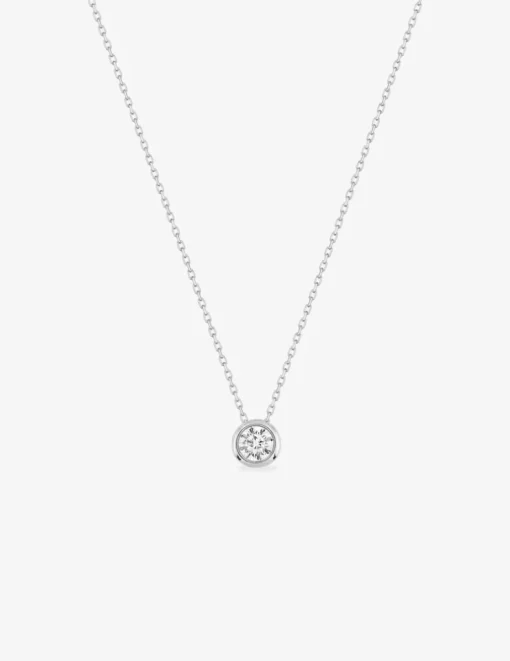 Collier or blanc 375 ‰ et oxyde 4 mm serti clos SO OR