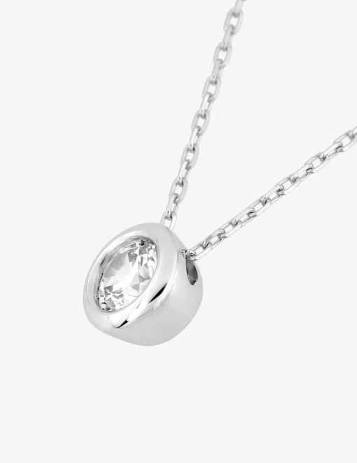 Collier or blanc 375 ‰ et oxyde 4 mm serti clos SO OR