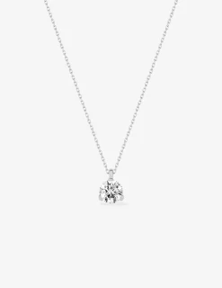 Collier or blanc 375 ‰ et oxyde 6 mm serti deux griffes SO OR