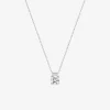 Collier or blanc 375 ‰ et oxyde 4.5 mm serti quatre griffes SO OR