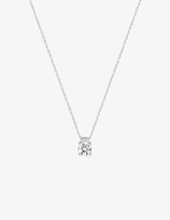 Collier or blanc 375 ‰ et oxyde 4.5 mm serti quatre griffes SO OR