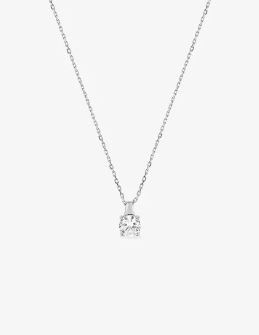 Collier or blanc 750 ‰ et oxyde de zirconium 0,45 ct SO OR
