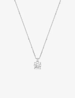 Collier or blanc 750 ‰ et oxyde de zirconium 0,70 ct SO OR