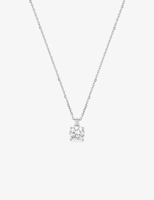 Collier or blanc 750 ‰ et oxyde de zirconium 0,70 ct SO OR