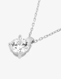 Collier or blanc 750 ‰ et oxyde de zirconium 0,70 ct SO OR