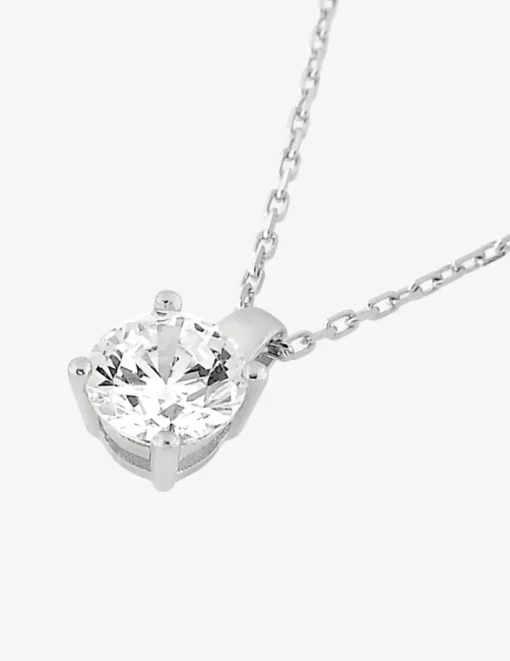 Collier or blanc 750 ‰ et oxyde de zirconium 0,70 ct SO OR