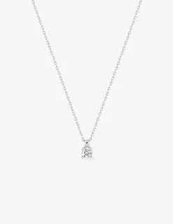 Collier or blanc 750 ‰ et oxyde de zirconium 0,18 ct SO OR