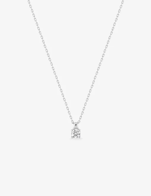 Collier or blanc 750 ‰ et oxyde de zirconium 0,18 ct SO OR
