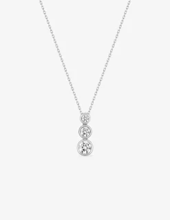 Collier or blanc 375 ‰ et trilogie oxydes de zirconium SO OR