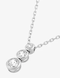 Collier or blanc 375 ‰ et trilogie oxydes de zirconium SO OR