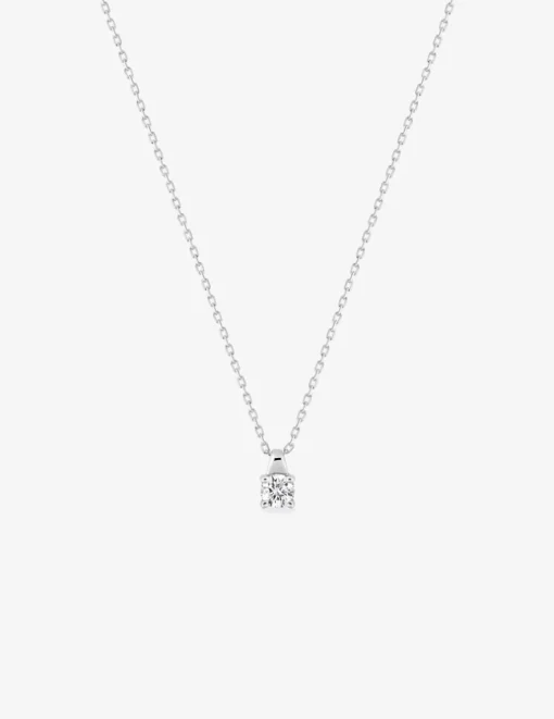 Collier or blanc 375 ‰ oxydes de zirconium 3,5 mm SO OR