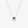 Collier or blanc 375 ‰, saphir et oxyde de zirconium SO OR
