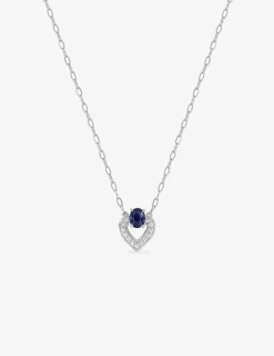 Collier or blanc 375 ‰, saphir et oxyde de zirconium SO OR