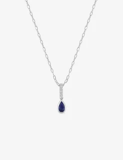 Collier or blanc 375 ‰, saphir, oxyde de zirconium SO OR