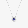 Collier or blanc 750 ‰, saphir et oxydes de zirconium SO OR