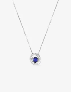 Collier or blanc 750 ‰, saphir et oxydes de zirconium SO OR