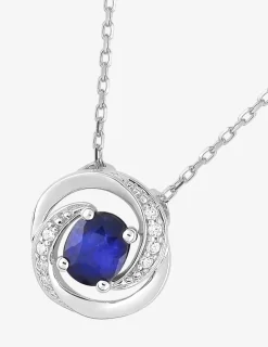 Collier or blanc 750 ‰, saphir et oxydes de zirconium SO OR