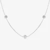 Collier or blanc 375‰ et oxydes de zirconium serti clos SO OR