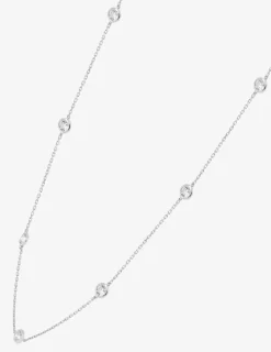 Collier or blanc 375‰ et oxydes de zirconium serti clos SO OR