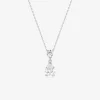 Collier or blanc 750‰ et oxydes de zirconium poire et rond SO OR