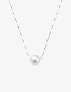 Collier or blanc 375‰ et perle de 8 mm SO OR