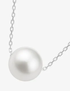Collier or blanc 375‰ et perle de 8 mm SO OR