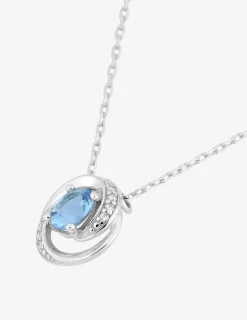 Collier or blanc 375‰ et topaze enroulée SO OR