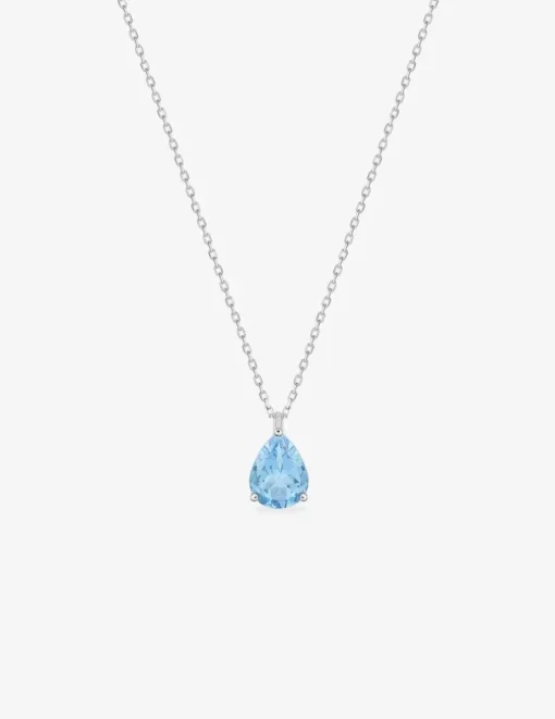 Collier or blanc 375‰ et topaze SO OR