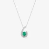 Collier or blanc 375‰, émeraude et oxyde de zirconium SO OR
