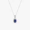 Collier or blanc 375‰, saphir et oxyde de zirconium SO OR