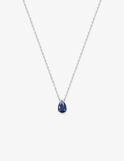 Collier or blanc 750‰ saphir poire SO OR