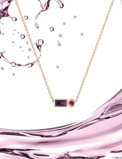 Collier or jaune 750 ‰ améthyste et tourmaline rose SO OR