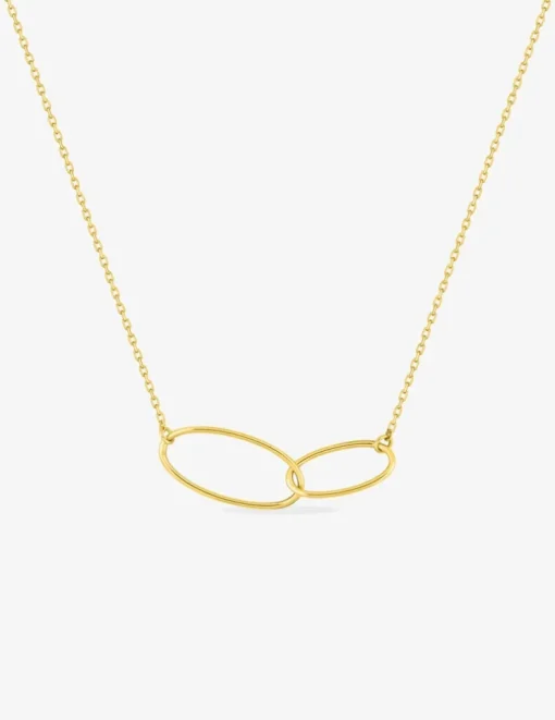 Collier or jaune 375 ‰ anneaux entrelacés SO OR