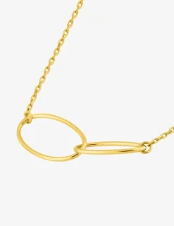 Collier or jaune 375 ‰ anneaux entrelacés SO OR