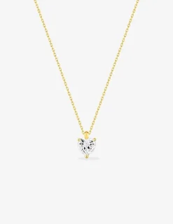Collier or jaune 375 ‰ avec oxyde de zirconium en forme de cœur SO OR