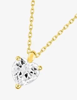 Collier or jaune 375 ‰ avec oxyde de zirconium en forme de cœur SO OR