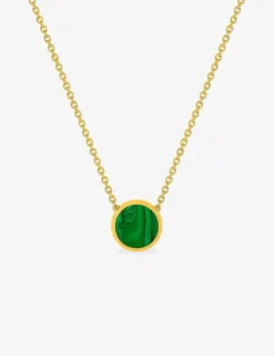Collier or jaune 750 ‰ et malachite SO OR