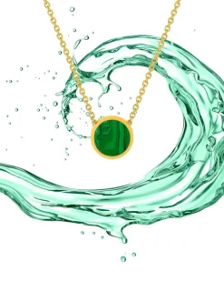 Collier or jaune 750 ‰ et malachite SO OR