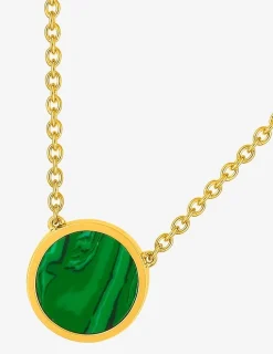 Collier or jaune 750 ‰ et malachite SO OR