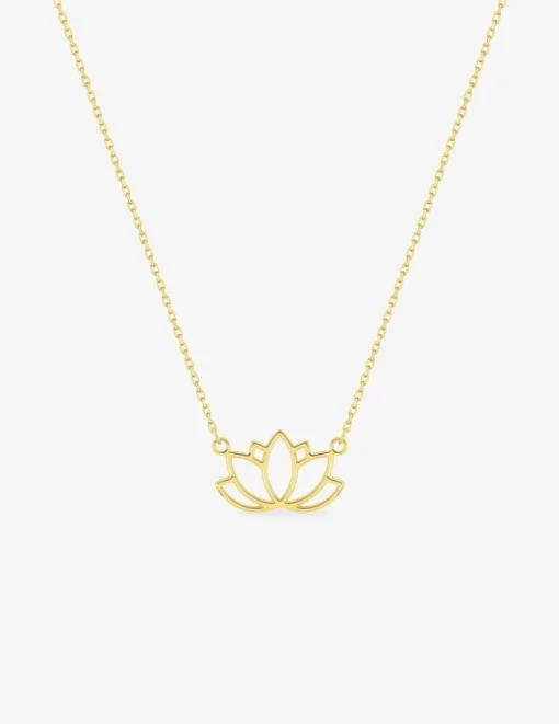 Collier or jaune 375 ‰ et motif fleur de lotus SO OR